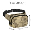 thumbnail image 4 of Ratiio Vintage World Map Pattern Square Double Layer Waist Bag, Durable Twill Fabric Waist Pack with Adjustable Belt,Outdoor Hiking, Running, Travel Waist Bag, 4 of 6