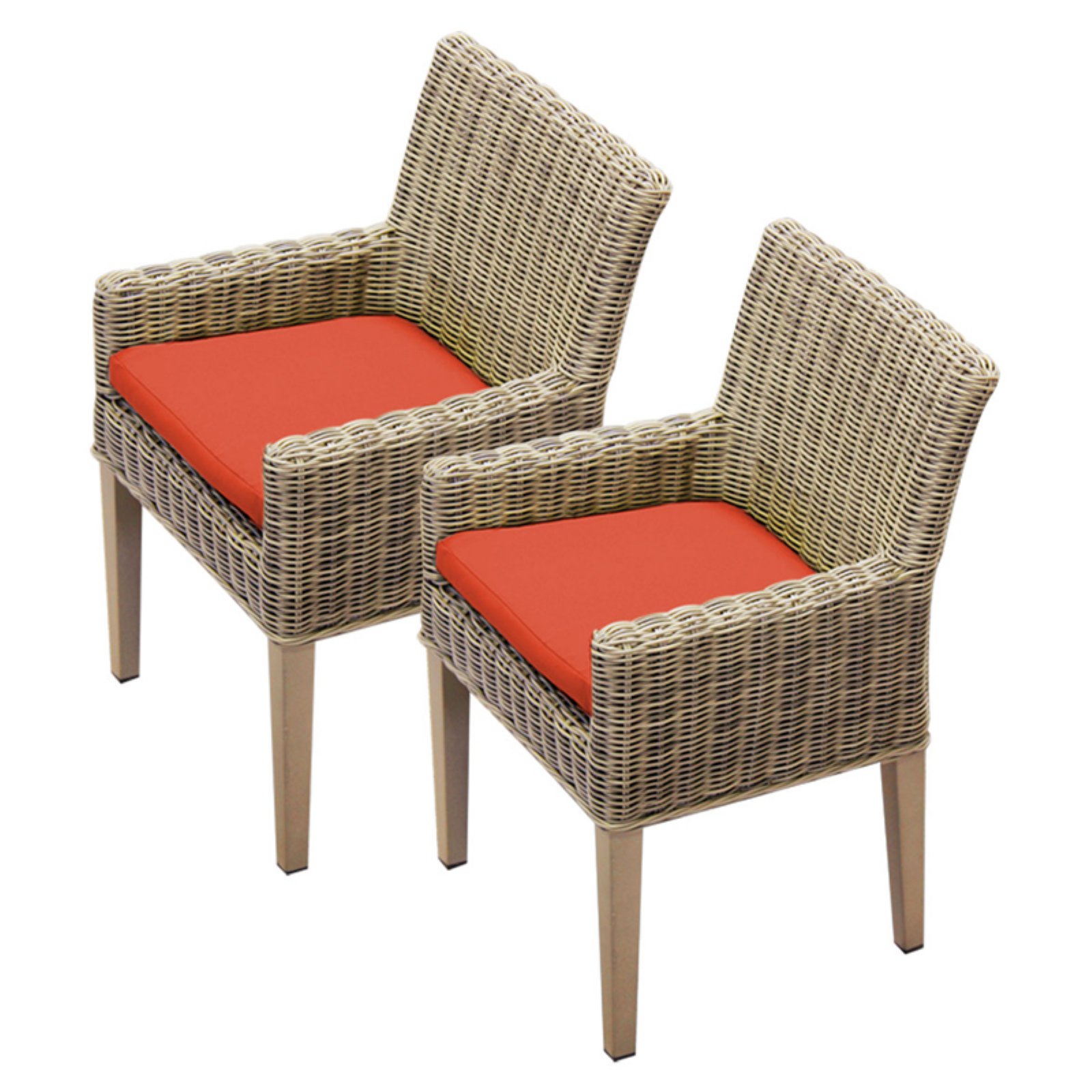 TK Classics Cape Cod Outdoor Dining Chair - Set of 2 with 4 Cushion