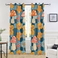 thumbnail image 5 of Mushroom and Flower Grids Blackout Curtain Panels Drapes Privacy Assured with Light Filtering Curtains for Living room Bedroom Bathroom Window, 5 of 6