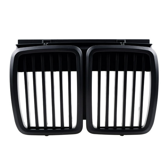2X Matte Black Front Kidney Grille For 1982-1994 E30 3-Series 325i 325is 325iX 325 325e 325es 318i 320i