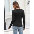 thumbnail image 4 of Zeagoo Women's Sping Fall Basic T-Shirt Long Sleeves Henley Ribbed Knit Shirt Slim Fitted Casual Tops, 4 of 7