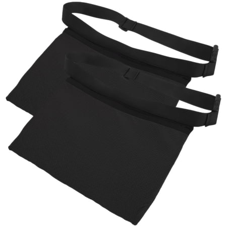CIMAXIC Drawstring Mesh Bags Tennis Ball Mesh Bags Black 2Set 12.2X9.8X0.4In