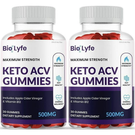 Bio Lyfe Keto ACV Gummies, with Apple Cider Vinegar, 2 Month Supply Dietary Supplement (2 Pack)