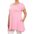 thumbnail image 2 of Women's Casual Plus Size Solid Color Blouse Tunic Top Shirt, 2 of 4