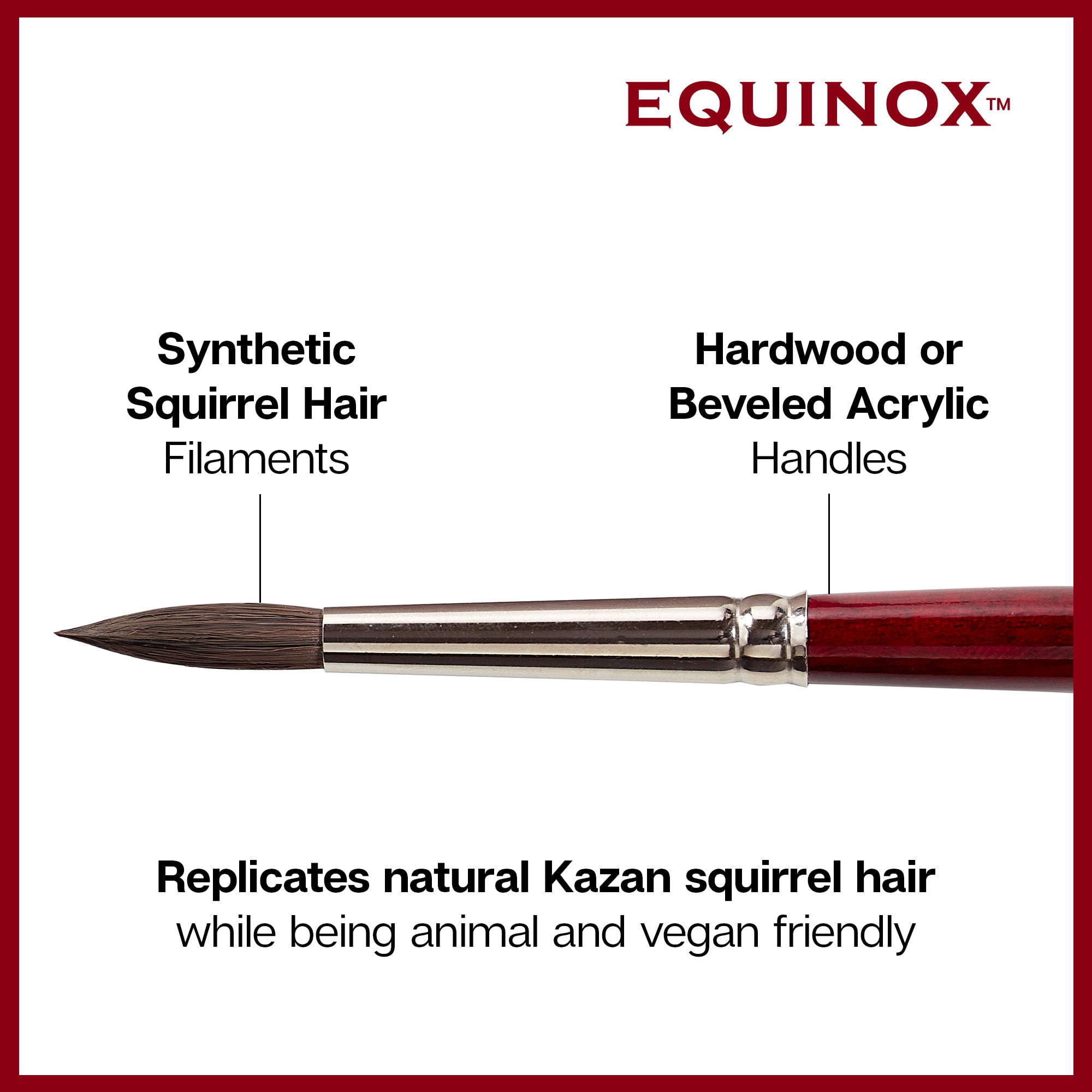 KINGART&reg; Equinox&trade; Premium 747Q Quill Series Watercolor Artist Brushes, Soft Synthetic Squirrel Hair