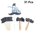 thumbnail image 5 of Milisten 31 Pcs Cake Toppers Little Man Hat Bow-knot Cake Picks Fruit Picks Birthday Party Dessert Toppers for Wedding Birthday Favors, 5 of 8