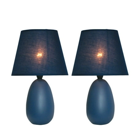 Ronbow Oval Ceramic - Simple Designs Mini Egg Oval Ceramic Table Lamp 2-Pack Set
