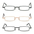 thumbnail image 4 of REAVEE 3 Pack Slim Pen Reading Glasses Small Tube Stylish Readers for Men Women Spring Hinged with Portable Clip Case, Black Brown Blue 2.0, 4 of 4