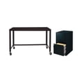thumbnail image 1 of Home Square 2 Piece Office Set with Filing Cabinet and Desk in Black, 1 of 3