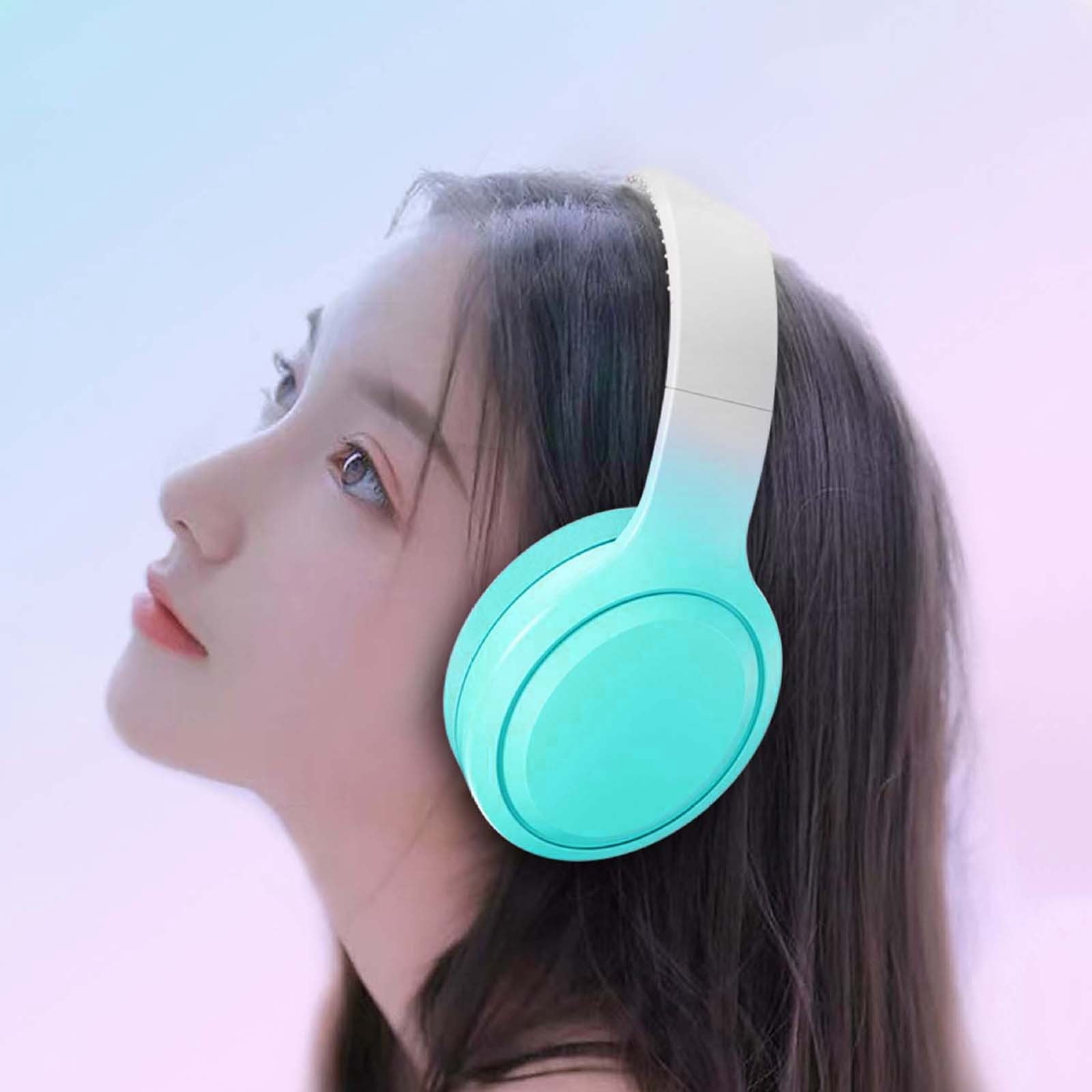 Bluetooth Headphones Over Ear, 80H Playtime Headphones Wireless with Mic, Bluetooth Headphones with 3 EQ Modes, HiFi Stereo Foldable Wireless Headphones for Phone PC Travel Workout,Green