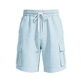 thumbnail image 5 of Nestiefly Mens Linen Cargo Shorts Summer Casual Loose Elastic Waist Drawstring Lightweight Beach Vacation Shorts with Pockets Light Blue 2XL, 5 of 9