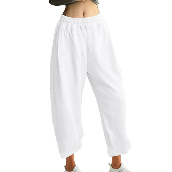 Diufon Women's Wide Leg Sweatpants Elastic High Waisted Baggy Pants Oversized Plush Athletic Joggers Pants