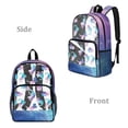 thumbnail image 2 of COEQINE Large Clear Backpack 17 Inch Transparent Bookbag for Women College, Heavy Duty PVC Polyester Backpack for Work Travel, Stylish Daypack for Concert Stadium, Galaxy Star Cat, 2 of 7