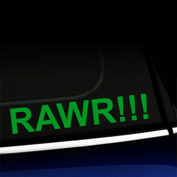 Rawr! - Vinyl Decal - Choose Color - [YELLOW GREEN]