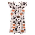 thumbnail image 6 of LRen Halloween Gifts Girls Halloween Themed Dress , Kids Ghost Pumpkin Print Holiday Clothes, Soft Flutter Sleeve Halloween Dress for Kids Girls, 6 of 6