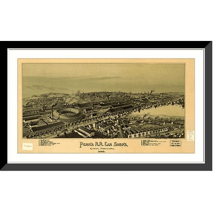 Historic Framed Print, PA Altoona 1895 MAP, 17-7/8" x 21-7/8"