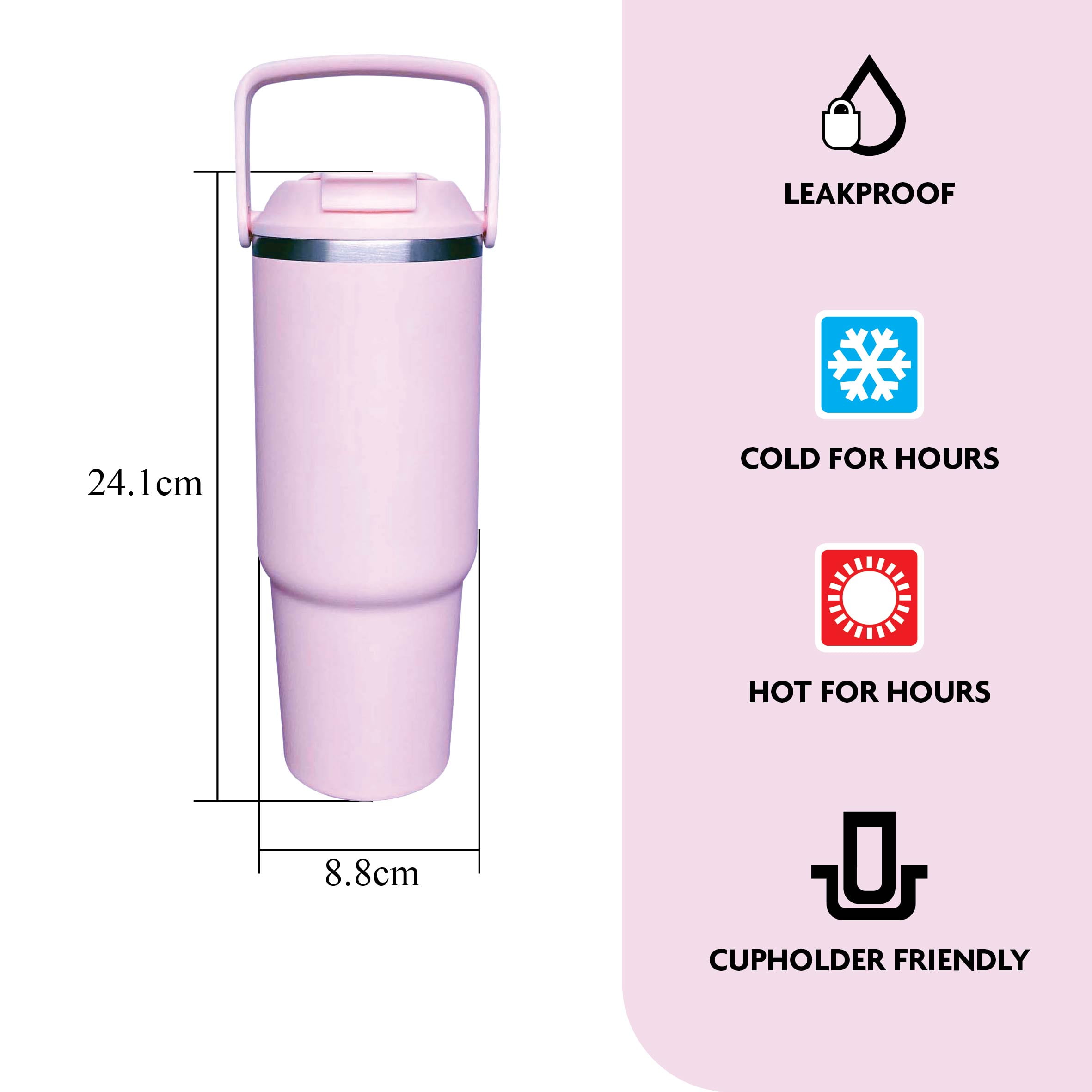 MAINSTAYS 30oz acier inoxydable TUMBLER rose