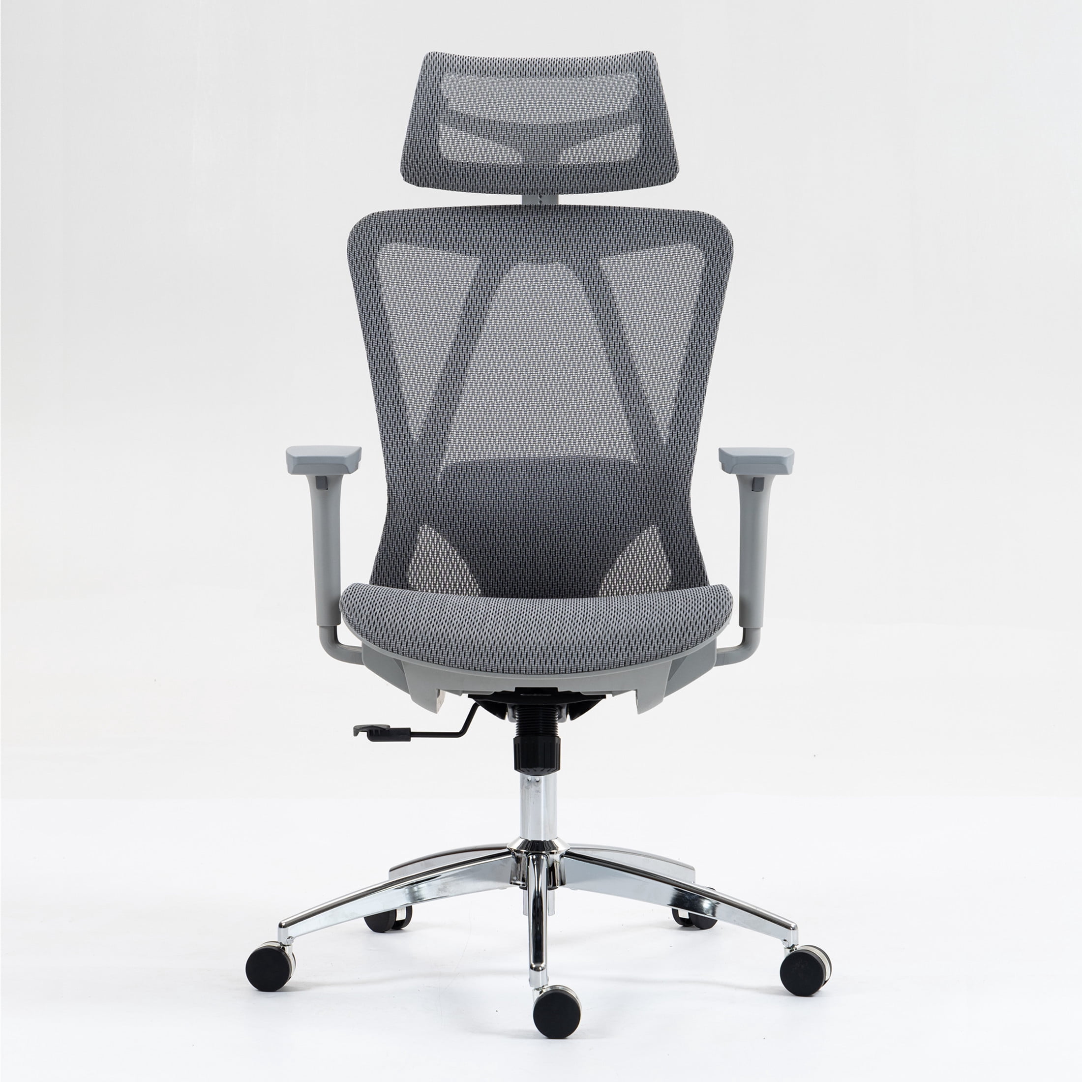 Noble House Fido 47" High Back Mesh Office Chair, Ergonomic Reclining Design with Adjustable Lumbar, Grey