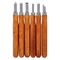thumbnail image 1 of Juego de herramientas para tallar madera, mini cincel de acero con mango de mano para manualidades, 6 piezas, 1 of 8