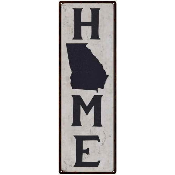 Georgia is My Home Vintage Chic Wall Decor 6x18 Metal Sign 106180025010