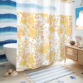 thumbnail image 5 of No Hook Shower Curtain, Yellow Flowers Shower Curtains for Bathroom with See Through Top Window, Watercolor Summer Botanical Floral Waterproof & Washable Bath Curtain Standard 72"x72", 5 of 9