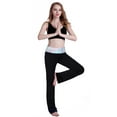 HDE Women's Color Block Fold Over Waist Yoga Pants Flare Leg Workout