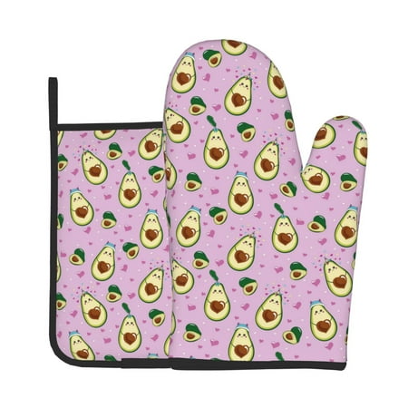 

Gaeub Different Avocados Print Oven Mitts and Pot Holders Sets of 2 Heat Resistant Pad Cooking Gloves for Baking BBQ Home Decor