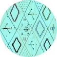 thumbnail image 1 of Ahgly Company Indoor Round Solid Light Blue Modern Area Rugs, 6' Round, 1 of 4