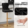 thumbnail image 5 of Westice Velvet Swivel Bar Stools Set of 4 with Tufted Back & Gold Base, Black, 5 of 9