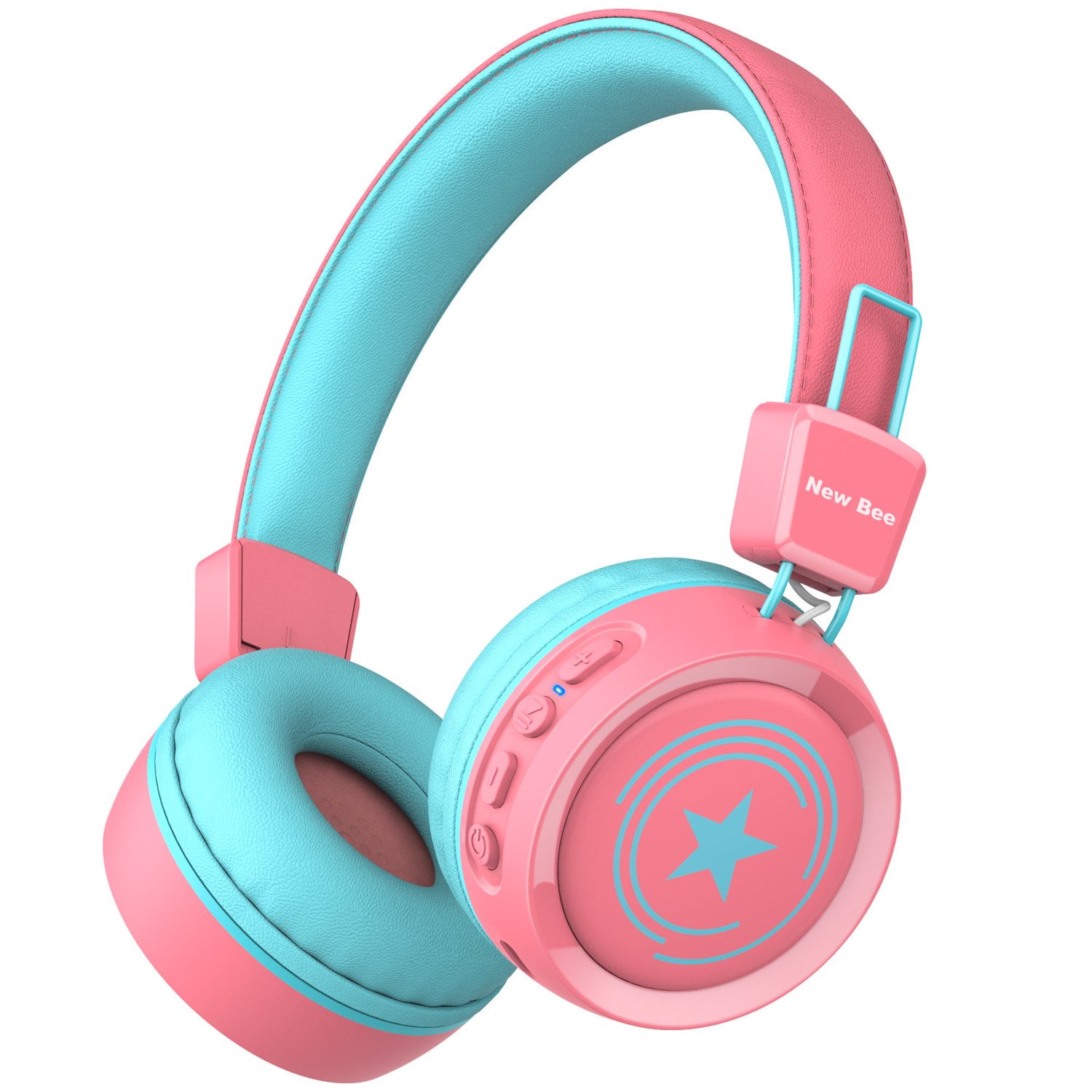 Auriculares para niños de NEW BEE en la oreja, auriculares inalámbricos  Bluetooth para niños, con micrófono, Safe 94DB Volume Limited