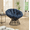 Navy blue, variant on Ergonomic Swivel Papasan Chair Thick Cushion 360° Indoor Outdoor