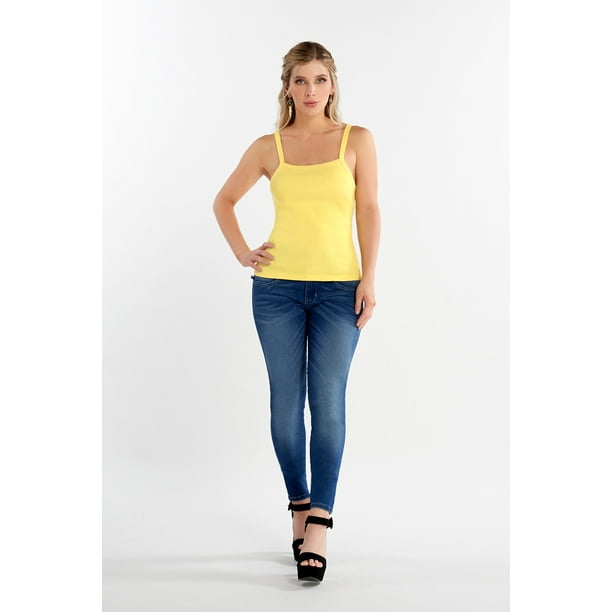 Blusa Negra Blusa Basica Blusa De Tirantes Amarilla Blusa De