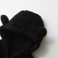 thumbnail image 4 of Kids Girl Plush Bear Ear Hooded Romper - Full Zip Soft Skin-Friendly Warm Winter Fall Onesie 0-12 Months Black,Size 12 Months, 4 of 9