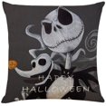 thumbnail image 3 of 4pcs 45.72cm x 45.72cm Funda de almohada Decoración de Halloween Sofá Funda de almohada Algodón Lino Fundas de almohada cuadradas para sofá, sofá, cama y automóvil JAMW Sencillez, 3 of 5