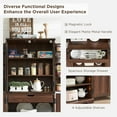 thumbnail image 5 of ACCOHOHO 72" Tall Kitchen Pantry Cabinets, Farmhouse Storage Cabinet with Barn Door, Drawer & Adjustable Shelves for Kitchen, Dining Room, Bathroom, Brown, 5 of 7