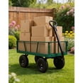 thumbnail image 5 of Heavy Duty Steel Garden Cart, 800 lbs Weight Capacity Utility Wagon with Removable Mesh Sides, 10" All-Terrain Tires , 180° Rotating Handle Garden Wagon for Yard, Farm, Lawn, 5 of 8