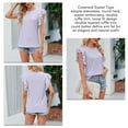 thumbnail image 3 of Mujer Cuello Redondo Ojal Tops Sueltos Doble Capa Volantes Trim Sin Mangas Blusa Camisetas para Verano, 3 of 6