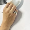 thumbnail image 2 of 8mm Brushed Silver Men's Black Plating Band Stainless Steel Jewelry Ring Sz 7-12, 2 of 5