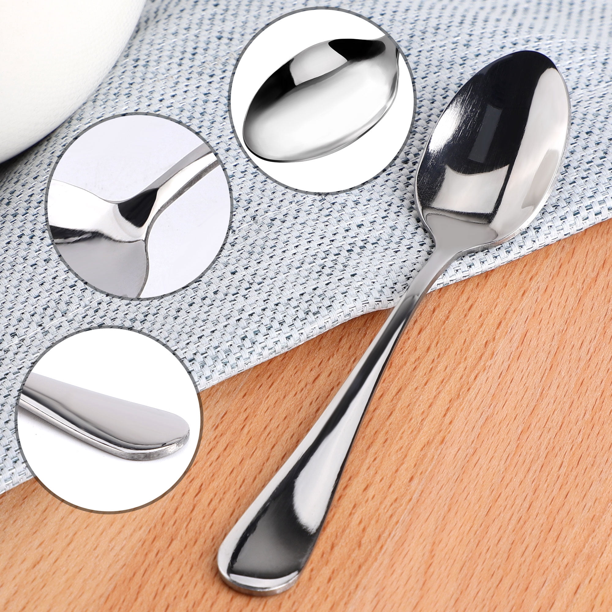 Home Kitchen Stainless Steel Coffee Tea Spoon Silver Tone 12cm 8pcs
