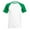 White/Kelly Green, variant on Fruit Of The Loom Mens Short Sleeve Baseball T-Shirt