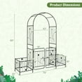 thumbnail image 3 of Costway 87" Garden Arbor Arched Lockable Gate Top Arbor Trellis with Side Planters, 3 of 10