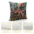 thumbnail image 4 of ONETECH Pillow Covers Octopus with Corals in Green  Square Decorative Throw Pillow Covers Nautical Coastal Beach House Sea Life Bed Pillow Covers for Sofa Couch, 4 of 5