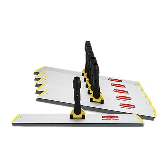 Rubbermaid HYGEN Quick Connect S-S Frame, Squeegee, 24w x 4 1/2d, Aluminum, Yellow