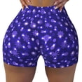 thumbnail image 2 of Fotbe Beautiful Purple Snowflakes Shorts Sin Costuras – Shorts Deportivos de Cintura Alta para Mujer, Elásticos para Gimnasio, Yoga, Running o Ciclismo-X-Large, 2 of 8
