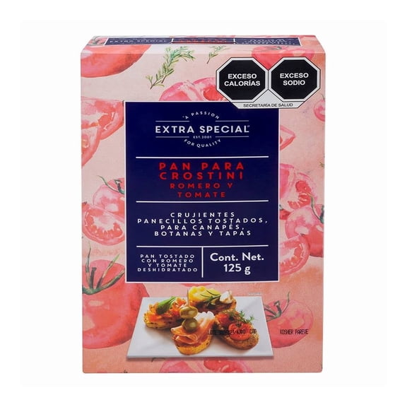Pan tostado Extra Special Crostini tomate  y romero 125 g