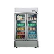 18 Cu. Ft. Double Door Commercial Refrigerator Beverage Cooler in Gray