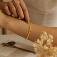 thumbnail image 3 of Turandoss 14K Gold Plated Dainty Beaded Monogram Bracelet for Girls Women Cute Bubble Initial A-Z Jewelry Personalized Birthday Gifts for Her Teen Girl Fashion, 3 of 7