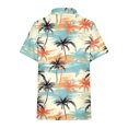 thumbnail image 4 of Lovskoo 2024 Women's Hawaiian Shirts Floral Printed V Neck Shirts Summer Soft Short Sleeve Button Down Shirts Navy L, 4 of 5