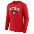 thumbnail image 2 of Men's Red Wisconsin Badgers Zoomed Arch Long Sleeve T-Shirt, 2 of 3