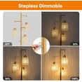 thumbnail image 4 of ZEN Dimmable Boho Floor Lamp - 3 Light Farmhouse Rattan Floor Lamp for Living Room, Industrial Tree Floor Lamps with 3 X 6W LED Bulbs, Rustic Standing Tall Lamp for Bedroom, 68", White, 4 of 14